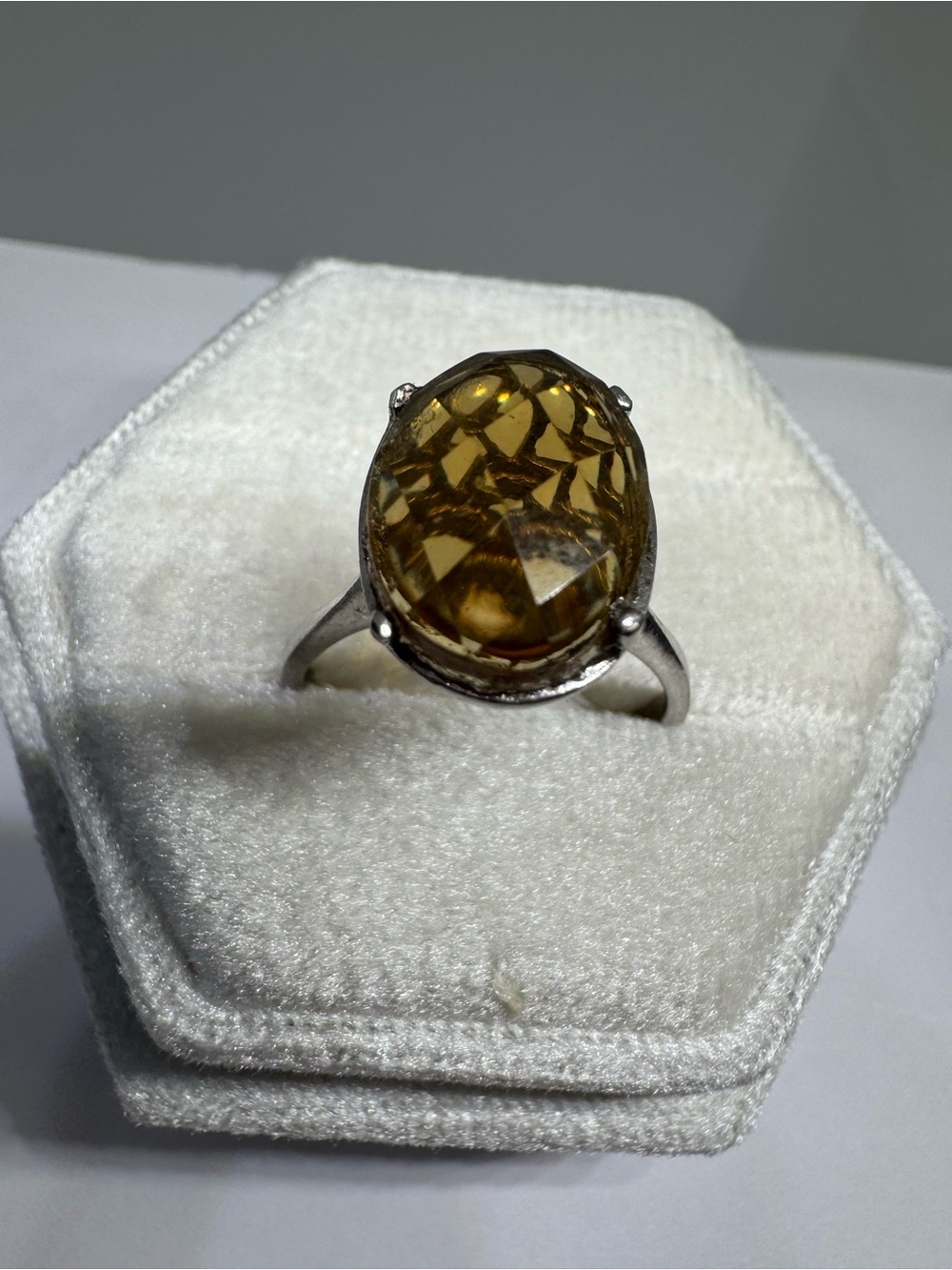 925 Sterling Silver 9K Gold Plated Sultanite Ring Size 8 | Ukrainian ring - Picture 4 of 17